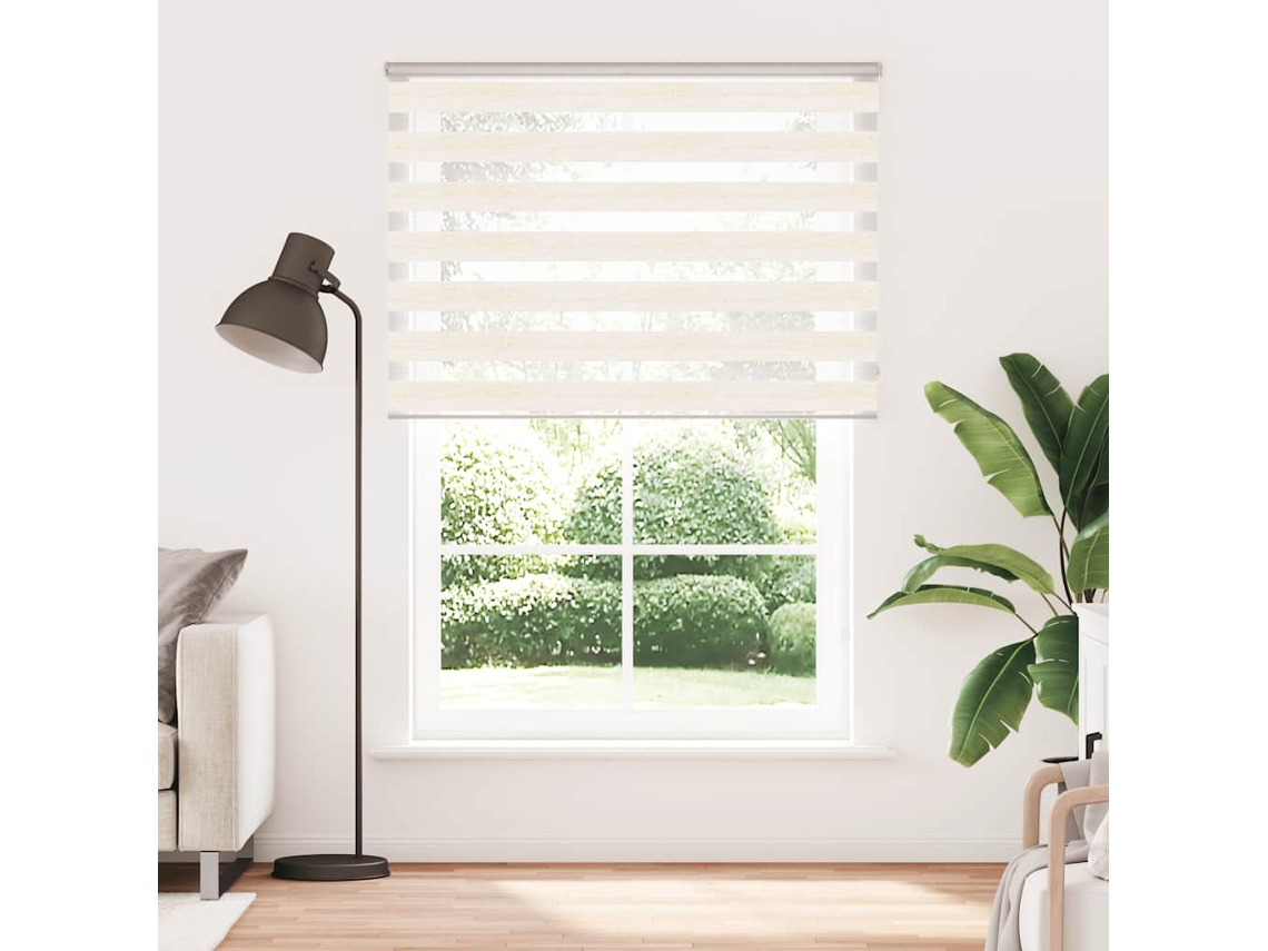 Maison Exclusive - Estor Cebra Beige Mármol Tejido Ancho 150,9 Cm Poliéster
