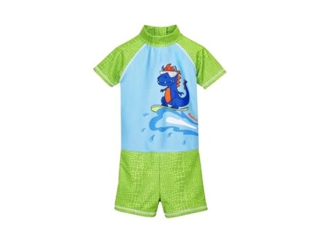 Traje UV de Niños PLAYSHOES Bañador Pieza Protección Verde (4/5 años)