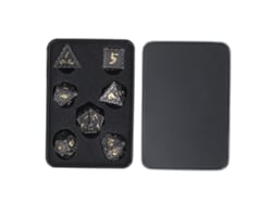 Bj-conjunto De 7 Dados Metálicos Poliedros Para Rpg Com Caixa De Armazenamento Jogo De Rol Regalo Ideal Para Adolescentes Adultos