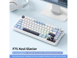 Teclado mecánico inalámbrico para juegos, teclas PBT, letras laterales, diseño del 75 %