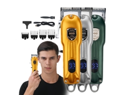 Cortapelos eléctrico de alta potencia con pantalla digital LCD para hombres, 104 plateado Chennnls