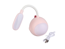 Lámpara De Escritorio Led Con Batería Flexible Luz Nocturna Protectora De Ojos Carga Usb Para Dormitorio Dormitorio Rosa