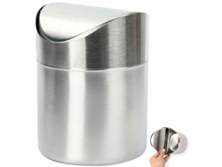 Mini Papelera De Mesa De Acero Inoxidable Sin Tapa Para Mesa De Comedor, Oficina Y Tocador.