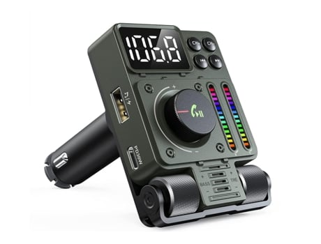 Adaptador de coche Bluetooth para encendedor de cigarrillos de radio inalámbrico para llamadas manos libres, reproductor de música con sonido agudo...