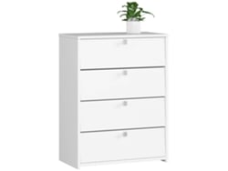 Zapatero Con 4 Compartimentos Akord Blanco 60 Cm 4 Puertas Basculantes Frente En Color Blanco 60x33x80 Cm