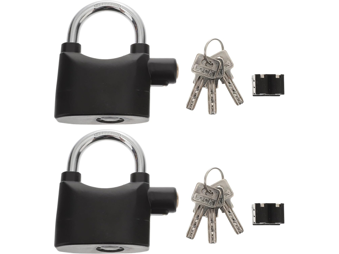 Juego De 2 Candados En U Con Alarma, Para Bicicletas Y Motocicletas, Acero Reforzado, 6 Llaves Incluidas, Compactos Y Portátiles.
