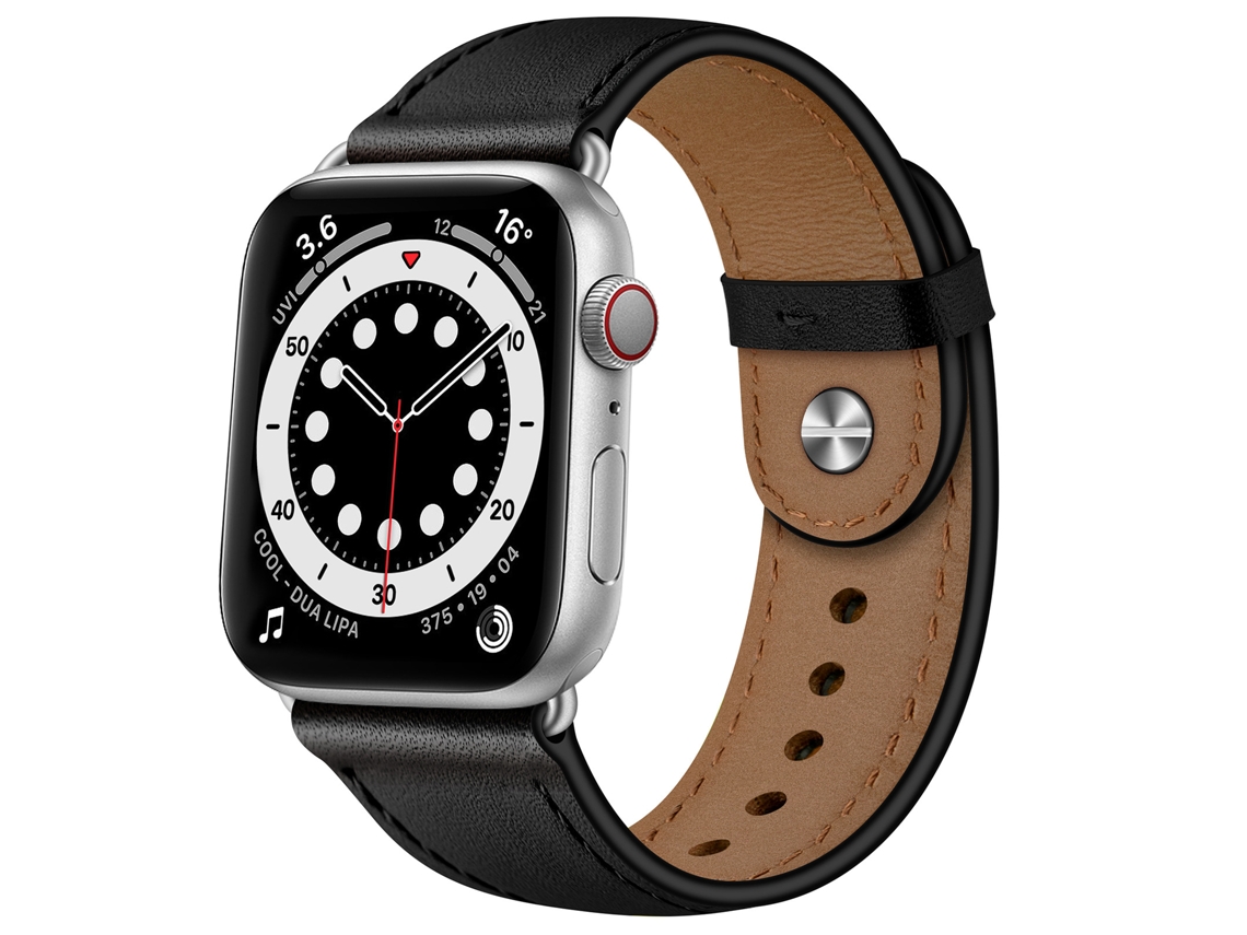 Correa de cuero genuino negra XIAOMOYU para Apple Watch (38/40/41 mm)