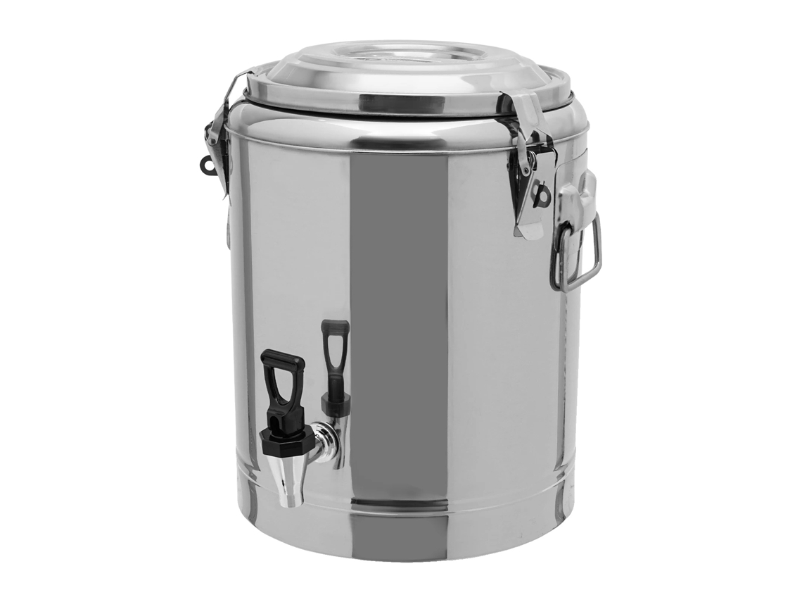 Dispensador de bebidas de acero inoxidable, aislado para bebidas frías y calientes, con grifo original.