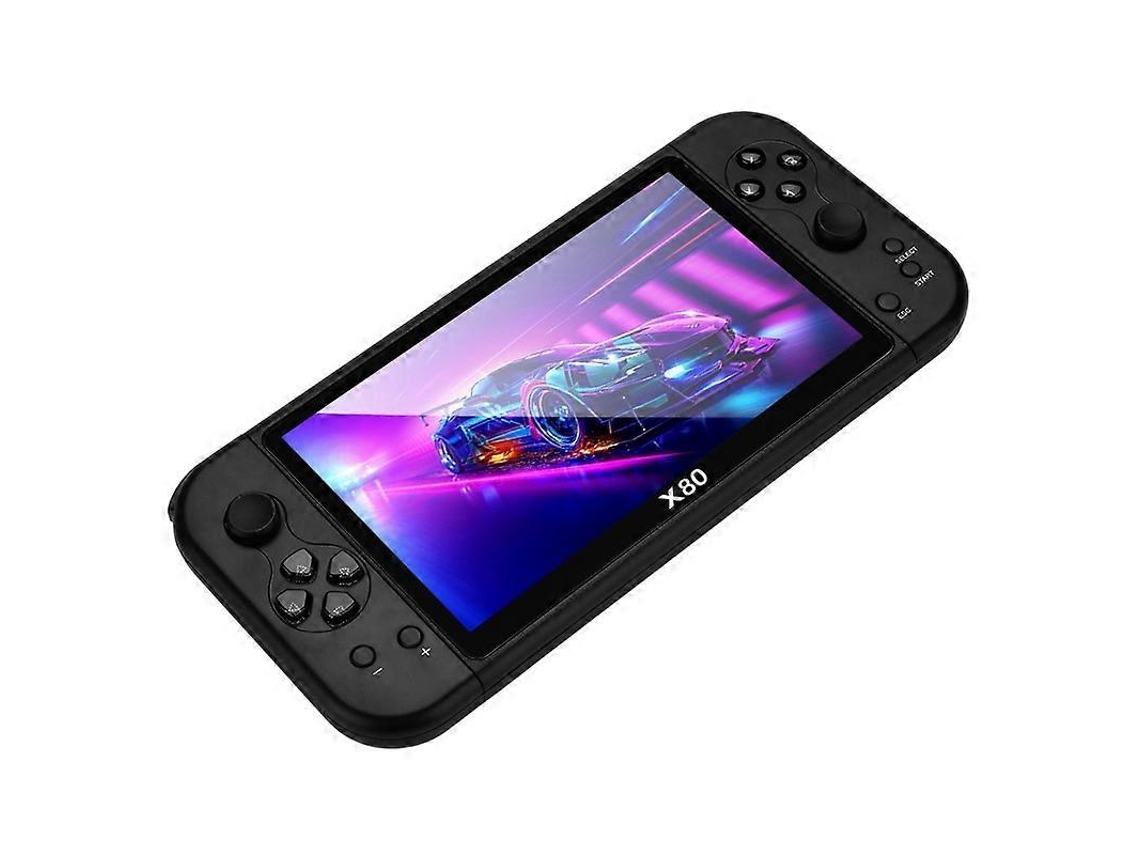 Consola de juegos portátil X80 con pantalla HD de 7 pulgadas y 20 000 juegos, amarillo fluorescente, Hengjian