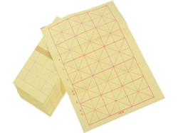 Papel Xuan Para Caligrafía China Para Principiantes, Hojas De Papel De Arroz Amarillo Con 15 Cuadrados.