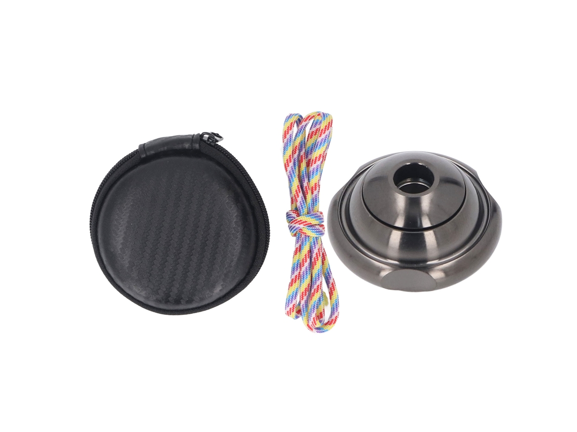 Bj-brinquedo De Dedo Com Pérola De Cordão Rotativo De Aço Inoxidável Para Aliviar O Estresse Preto
