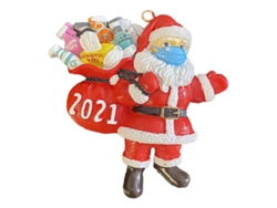 Adornos De Papá Noel, Papá Noel Con Mascarilla, Estilo 1