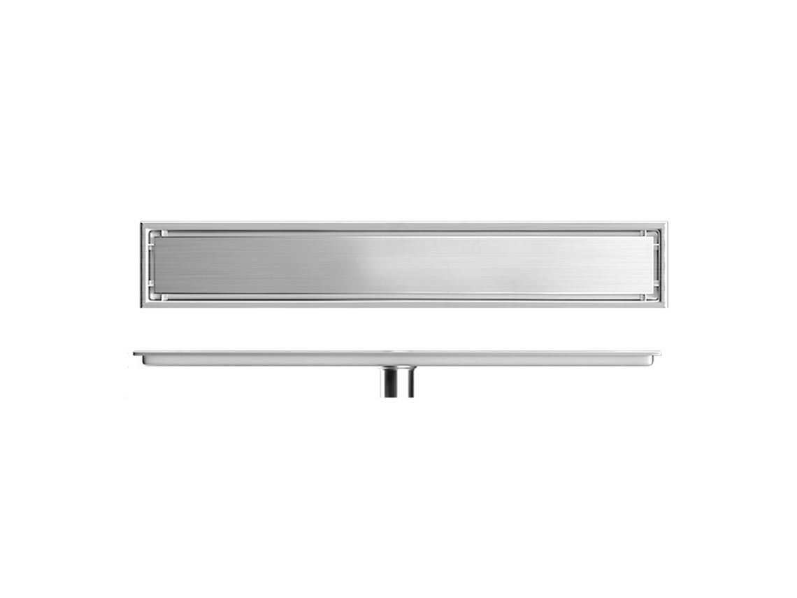 Rejilla de desagüe lineal de acero inoxidable para evitar obstrucciones, ideal para duchas, cocinas y hoteles.