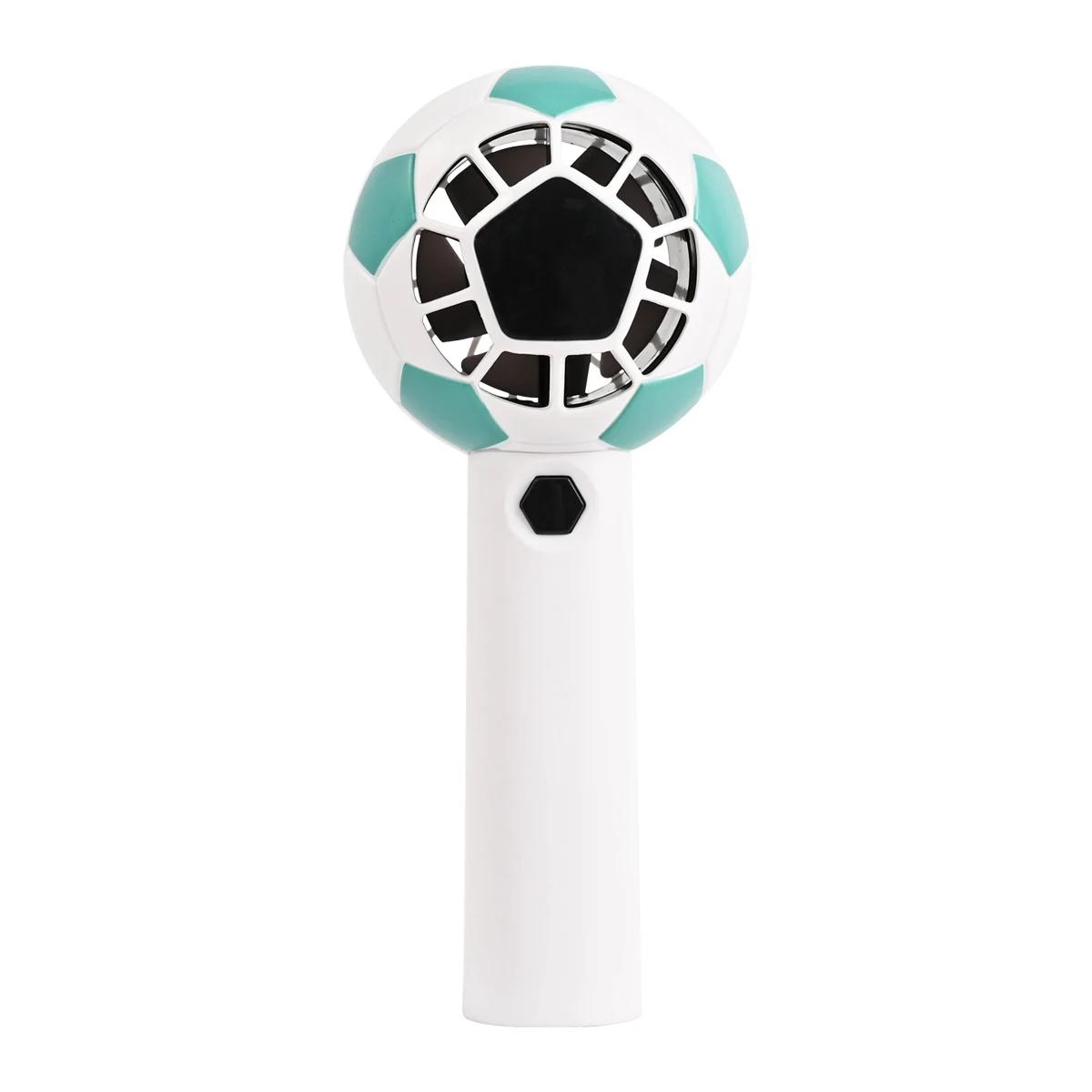 Ventilador De Mano (verde) Con Forma De Balón De Fútbol, 5 Velocidades Ajustables, Carga Usb De Alta Velocidad, Portátil.