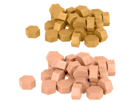 Cera ARTEMIO Cuentas Hexagonales Oro + Rosa