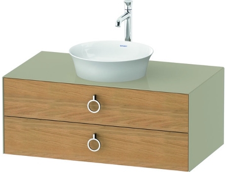 DURAVIT Tulip blanco, mueble de baño colgado en la pared, ancho 1000 x fondo 550mm, con 2 cajones, con tirador, WT49910