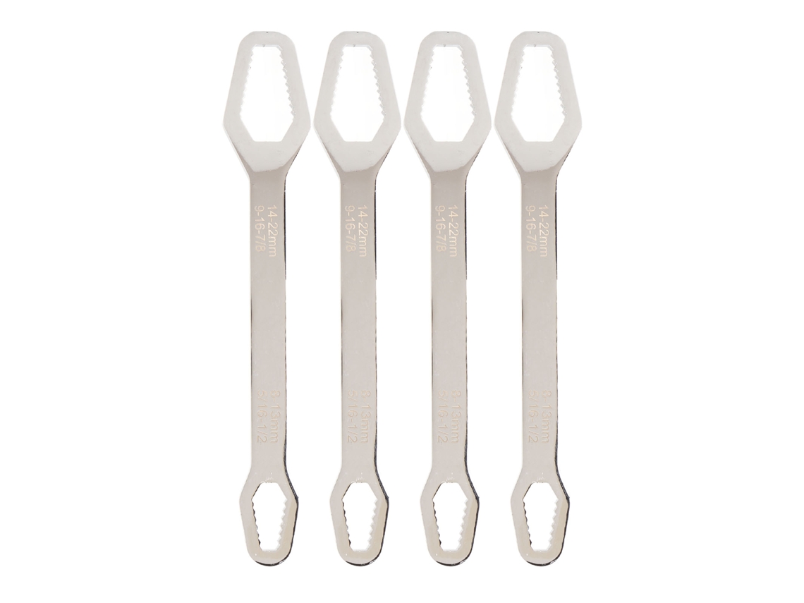 Juego De 4 Llaves Universales Autoajustables De 8-22 Mm, Acero 60hrc, Doble Extremo, 230 Mm Para Reparación.