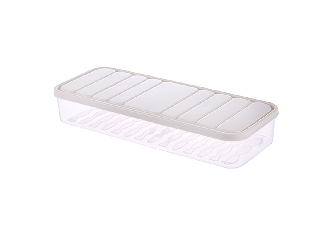 Caja rectangular sellada de plástico para cupcakes congelados con tapa blanca, tamaño S