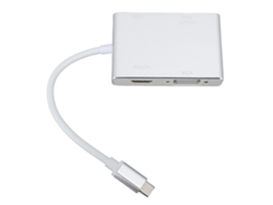 Conector De Concentrador Usb-c 4 En 1, Adaptador Multimedia Usb 3.1 A Hd, Interfaz Dvi Vga Con Carga
