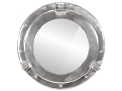 Espejo De Ojo De Buey De Pared Aluminio Y Vidrio Ø38 Cm