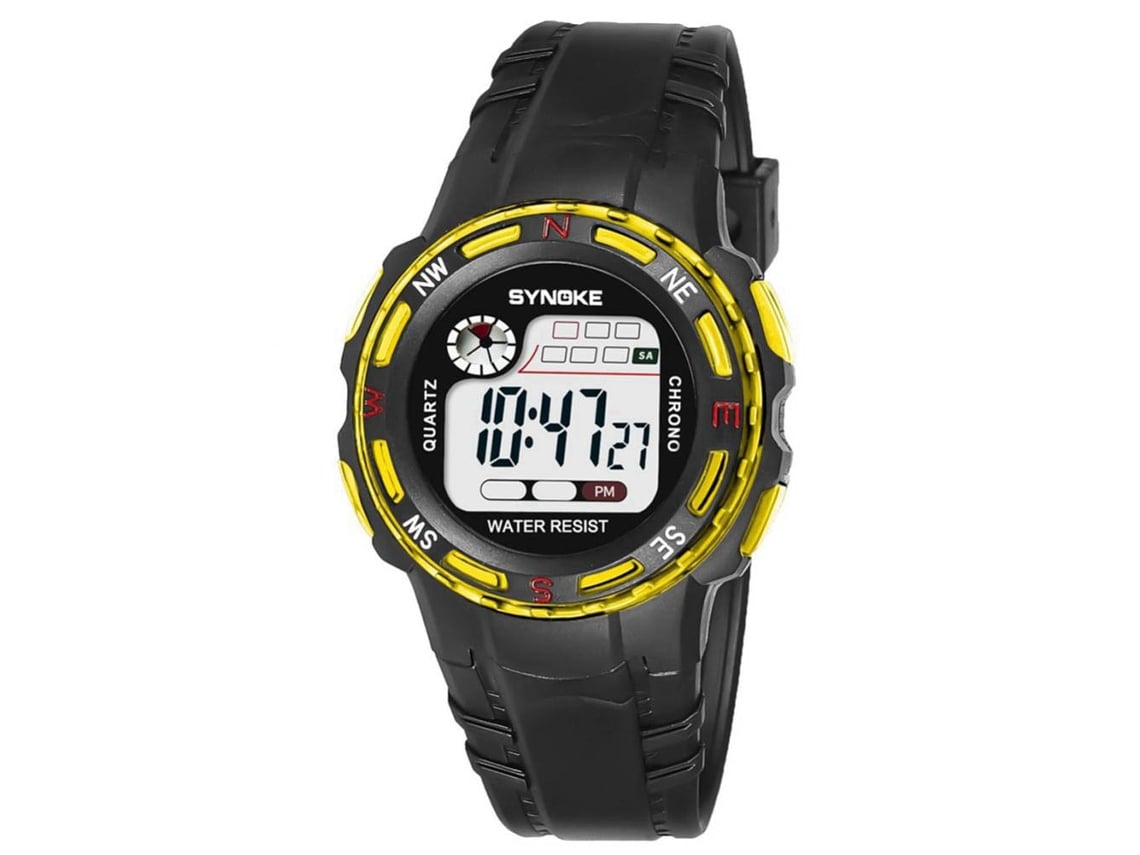 Reloj Deportivo Digital Impermeable Con Luz De Fondo Pulsera Suave Niños Oro