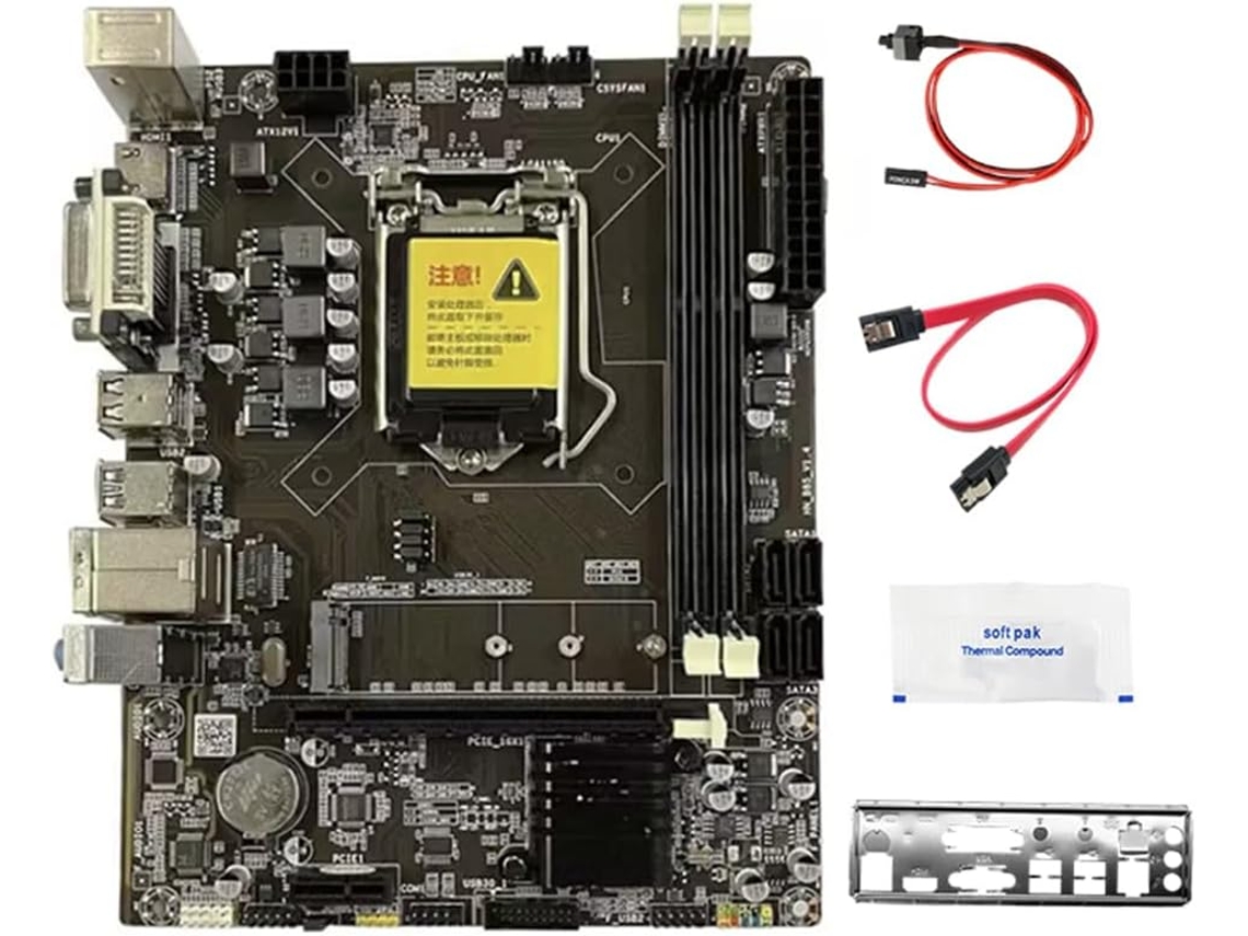 Placa Base Hnb85 Ddr3 Lga1150 M.2 Nvme Pci Express 16x Hd Vga Dvi Gigabit Ethernet