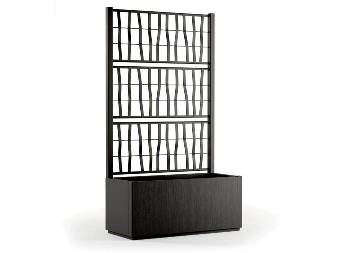 Jardinera Ethica rectangular 80 cm con enrejado grafito STEFANPLAST