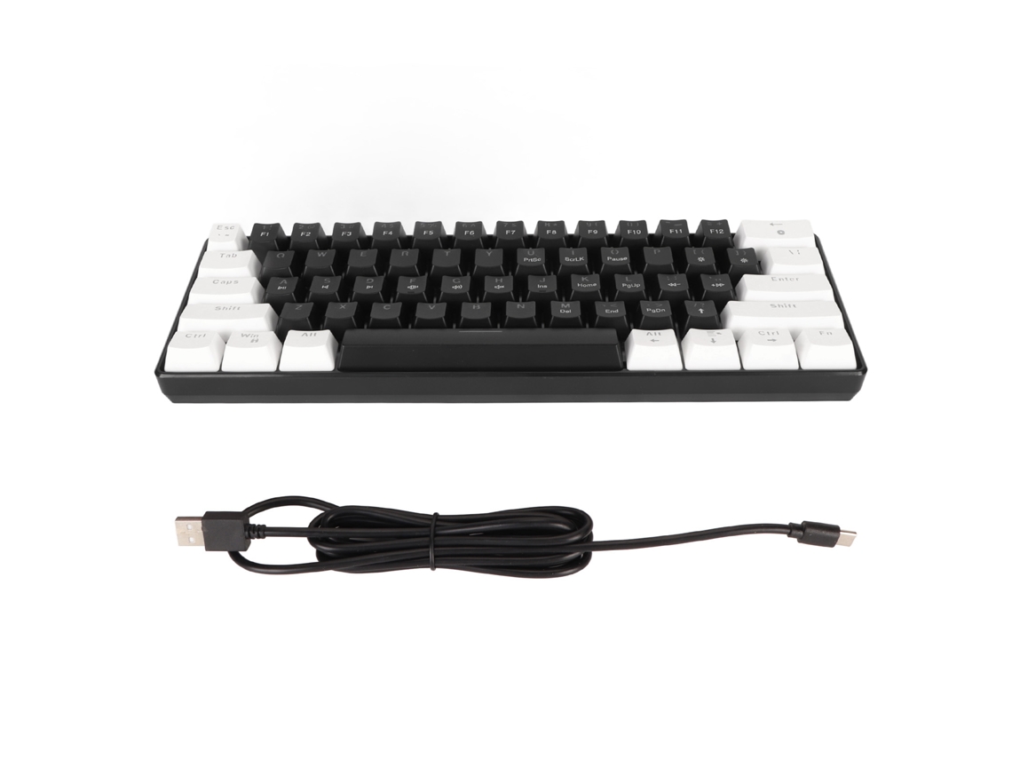 Teclado Mecánico Para Juegos De 61 Teclas Con Interruptores Azules, Iluminación Rgb, Usb, Plug And Play.