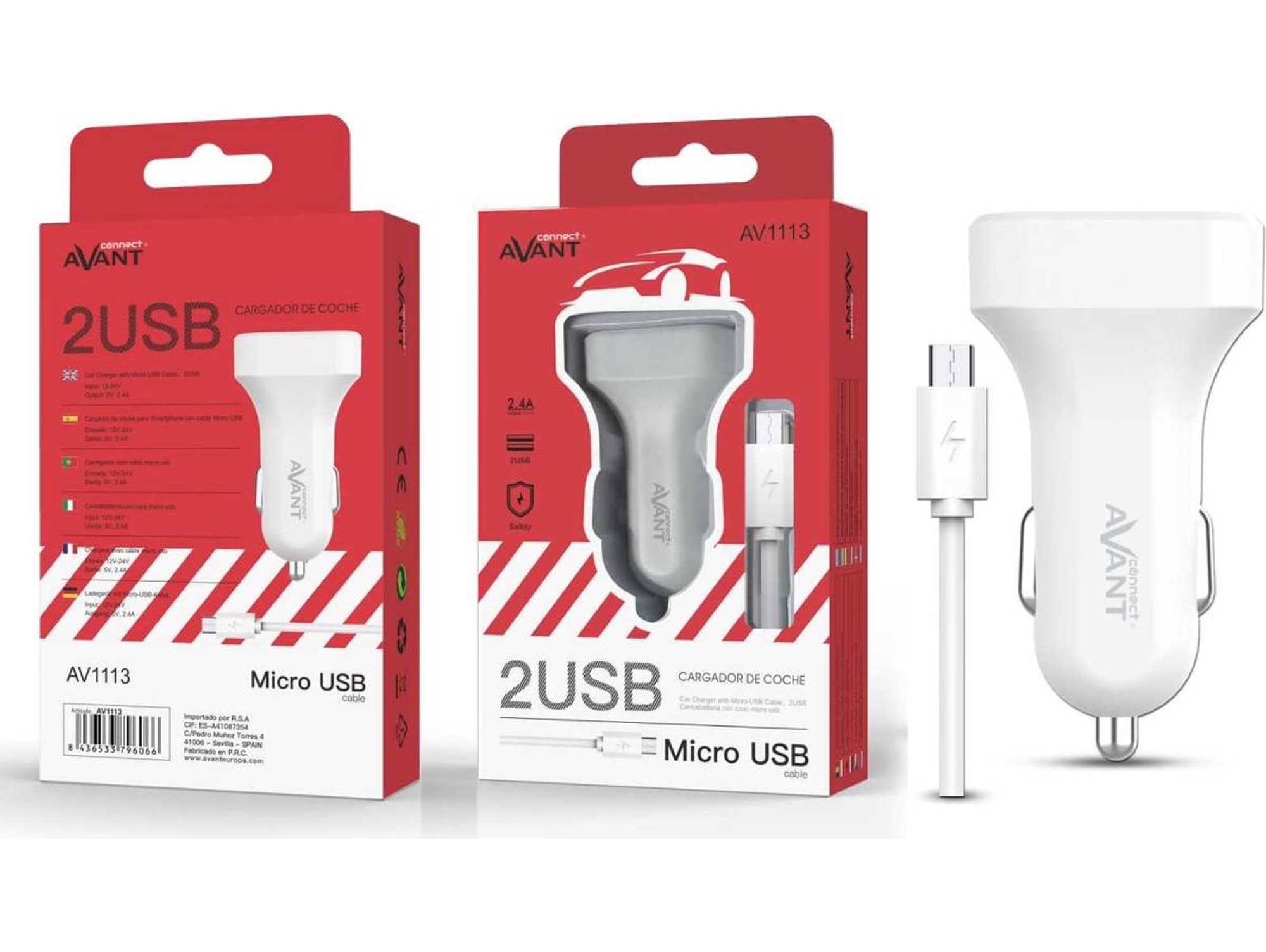 Cargador AVANT CONNECT AV1113B Blanco