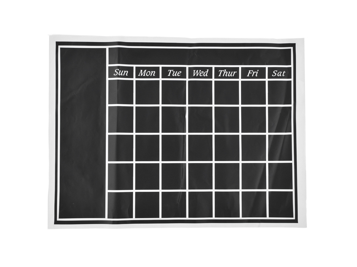 Pizarra adhesiva para pared de 45x60cm, autoadhesiva, removible, impermeable, de PVC, con calendario y textura mate para el hogar.