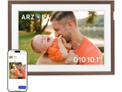 Arzopa D10 Marco De Fotos Digital Wifi 10.1 Pulgadas 1280x800 Pantalla Táctil Comparte Fotos Marrón