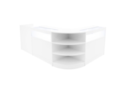 Conjunto de mostrador comercial Sagitario | Blanco | LM60 2xB900 TB60 | MDF y vidrio templado | Estanterías MonsterShop
