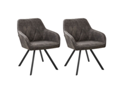 Conjunto de cadeiras com costas acolchoadas BELIANI Monee de Poliéster Cinzento 48x50x78