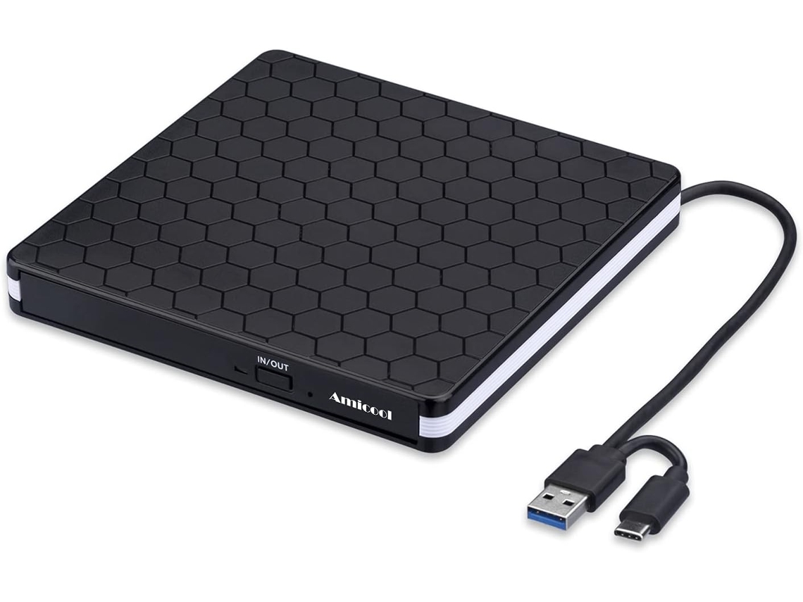 Unidad de DVD externa Zruxe A-878d USB 3.0 Tipo-C Unidad óptica CD DVD/RW