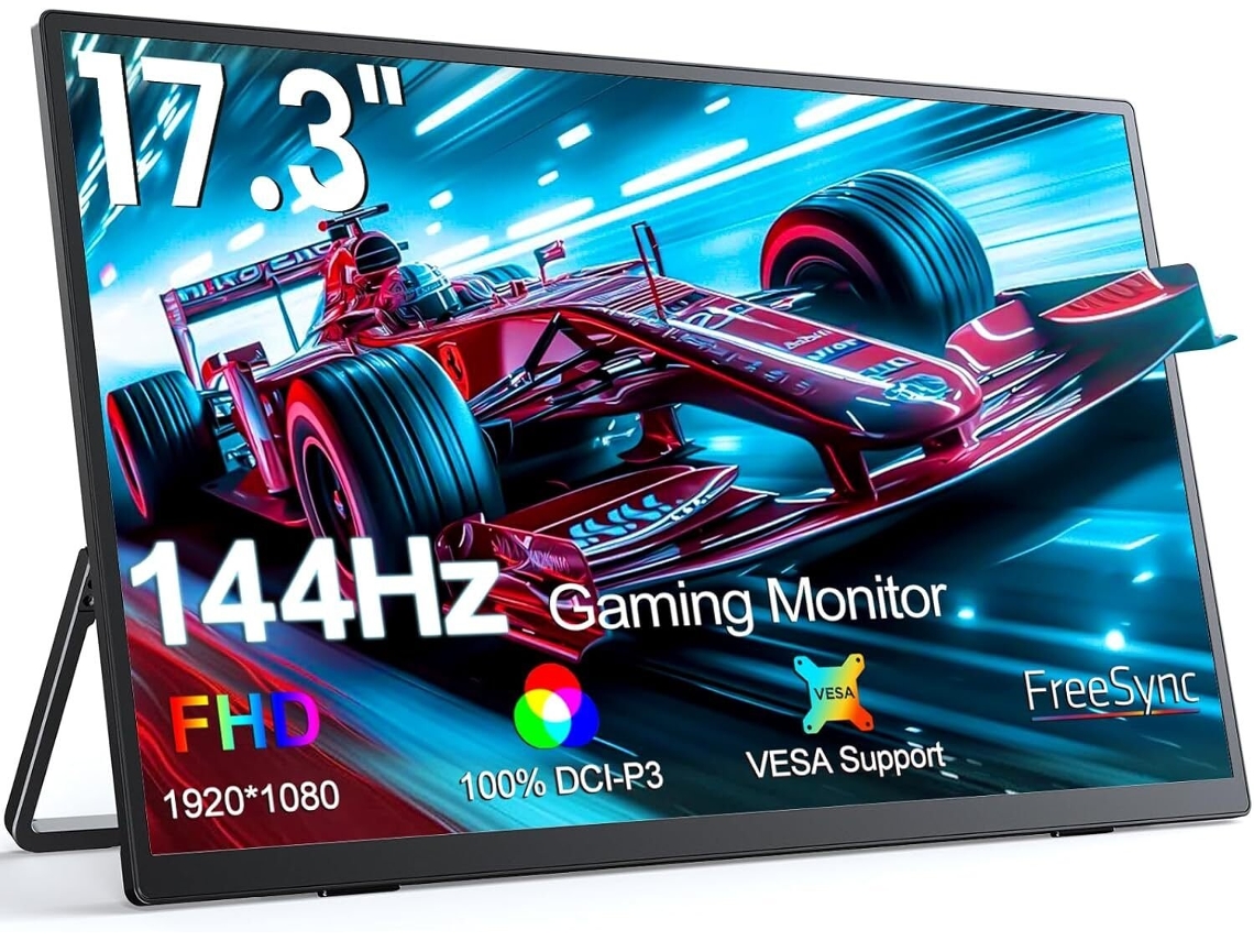 Monitor tipo soporte portátil Uperfect de 17,3 pulgadas y 144 Hz