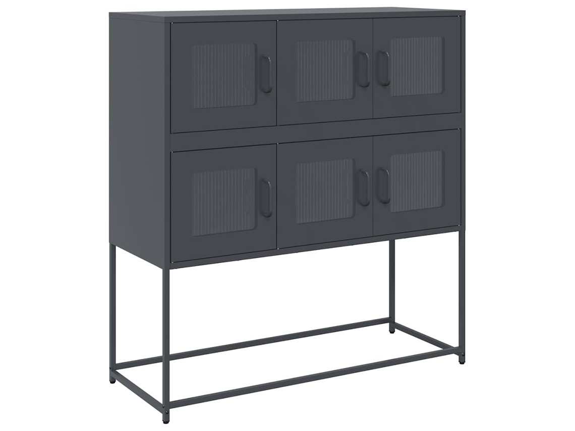 Maison Exclusive - Aparador De Acero Laminado En Frío Antracita 100,5x39x107 Cm