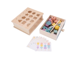 Juguetes de madera Walshlxq para clasificar y apilar, juego de perlas para ensartar y secuenciar para bebés.