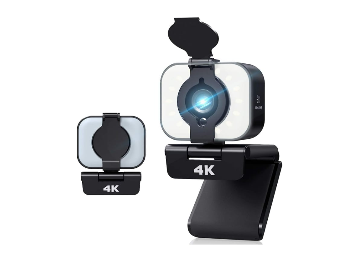 Cámara web 4K con trípode Cámara web de transmisión con luz de