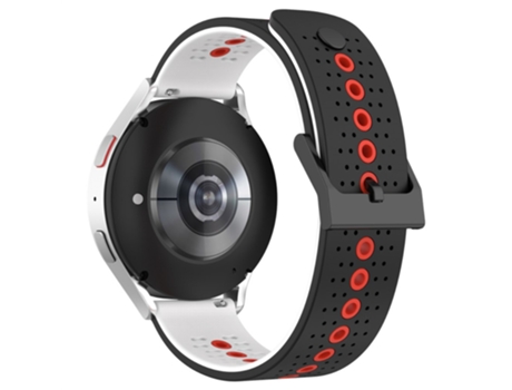Correa de Silicona respirable para Suunto 9 Peak/5 - negro/blanco/rojo