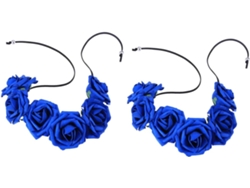 Conjunto De 2 Coroas De Cabelo Escuras Para Noivas, Acessórios De Cabelo Femininos Com Cordão