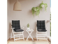 Cojines para silla de respaldo bajo, 2 unidades, tela Oxford negra HARLANV1