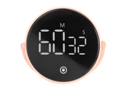 Temporizador Digital Led, 7,6 Cm, Magnético, Giratorio, Silencioso, Para Cocina, Rosa, Abs Y Silicona.