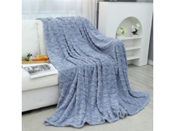Cobertores Macios e Aconchegantes para Cama Sofá e Loveseat-Schonglian Veludo Azul Fumaça 180x200cm