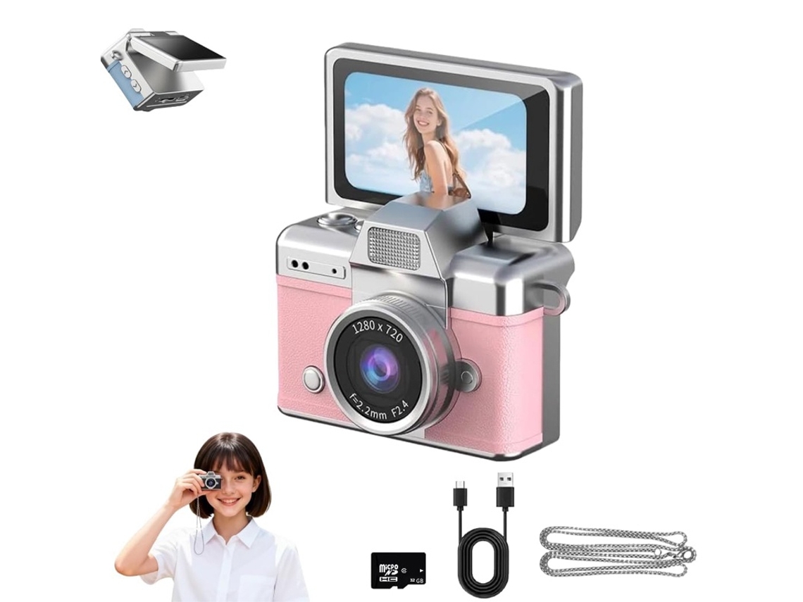 Cámara De Bolsillo Ultraligera Con Estética Lo-fi, Regalo Ideal Para Adolescentes (rosa)