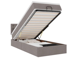 Maison Exclusive - Cama Otomana Con Colchón Y Luces Led Tela Gris Taupé 90x200 Cm