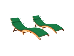 Tumbonas con cojines 2 piezas de madera maciza de acacia Lovely Home