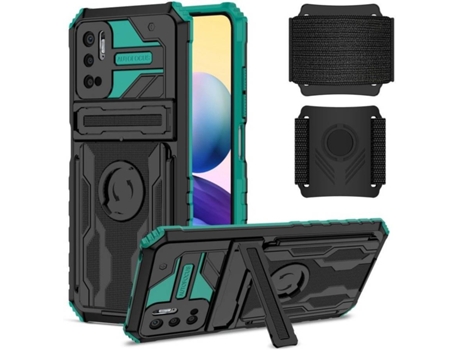 Funda Xiaomi Poco M3 Pro 4G/5G/Redmi Note 10 5G/Redmi Note 10T 5G HFS-HOUSE Kickstand (Verde)