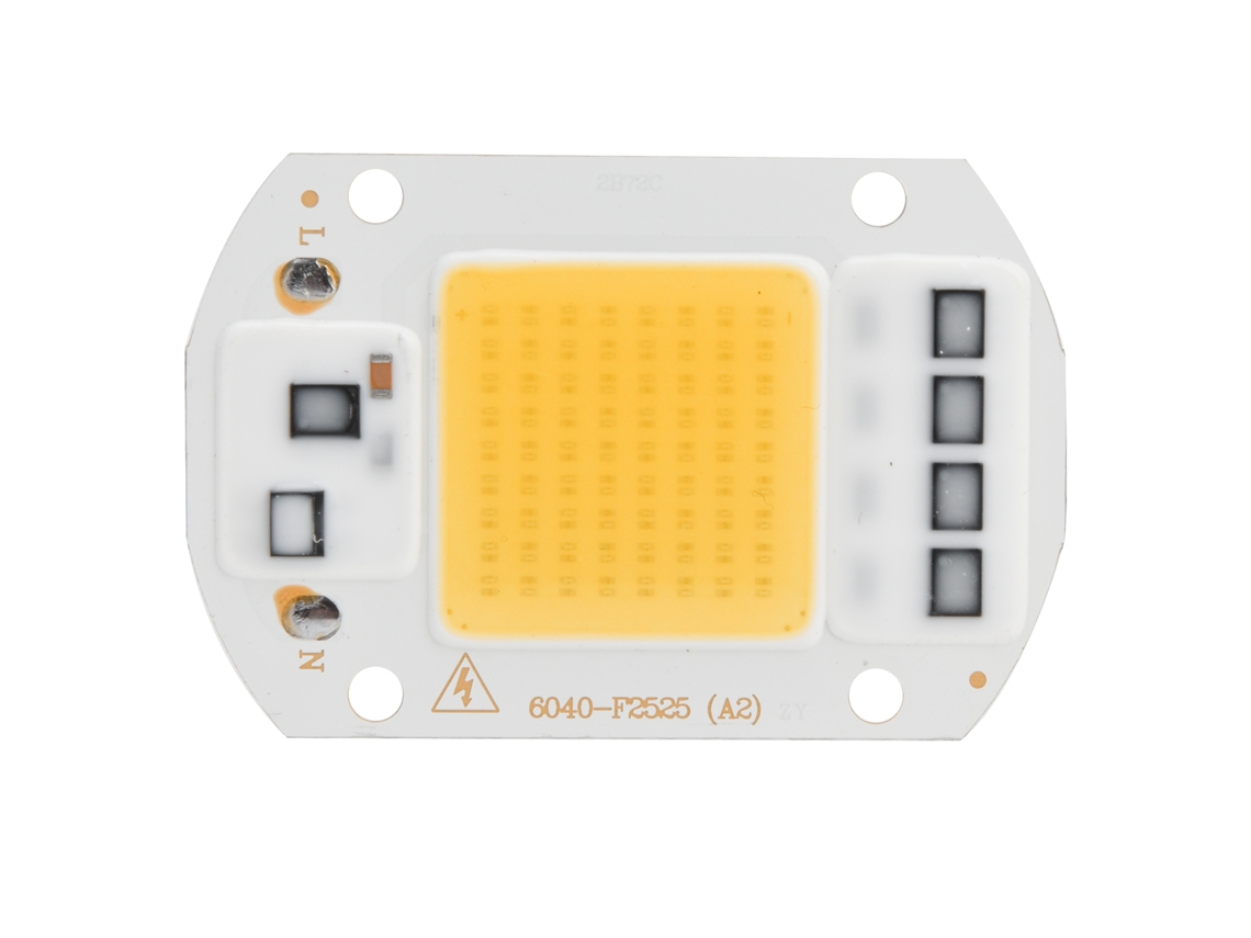 Fuente de luz COB 2026 de alto voltaje (220 V) con alta eficiencia luminosa y amplia área de iluminación, LEDs de luz cálida.