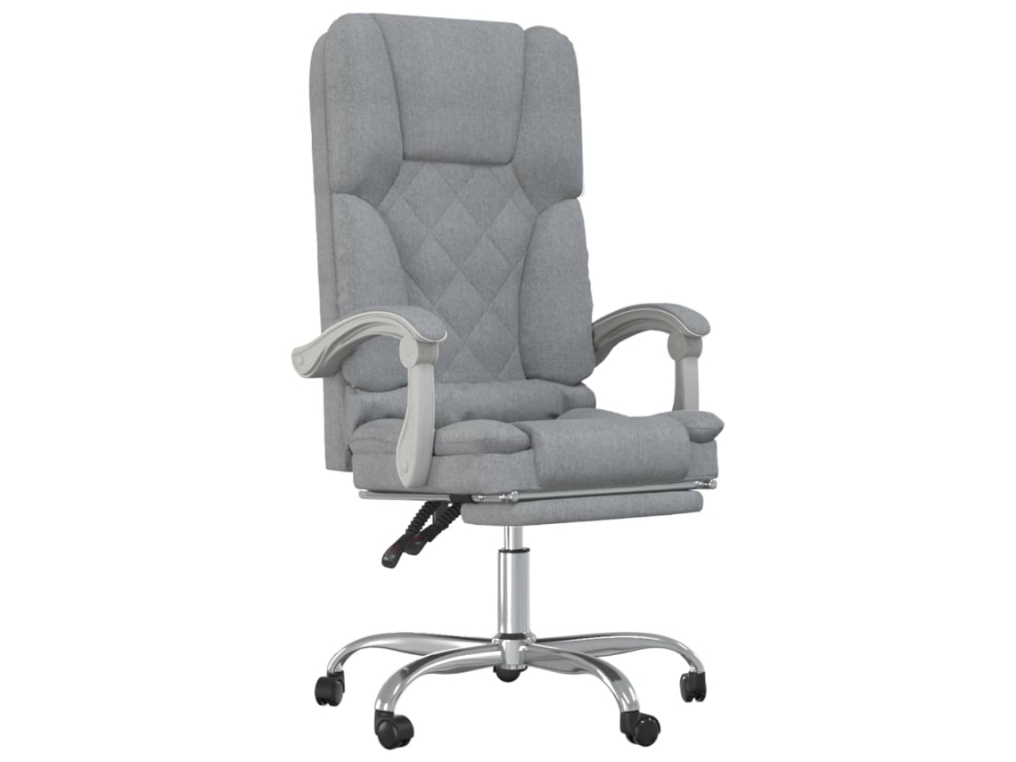 Maison Exclusive - Silla De Oficina Reclinable Con Masaje De Tela Gris Claro