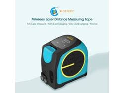 Cinta métrica láser recargable Danu Mileseey con medición en tiempo real, pantalla LED digital y rango de 5 m y 40 m.
